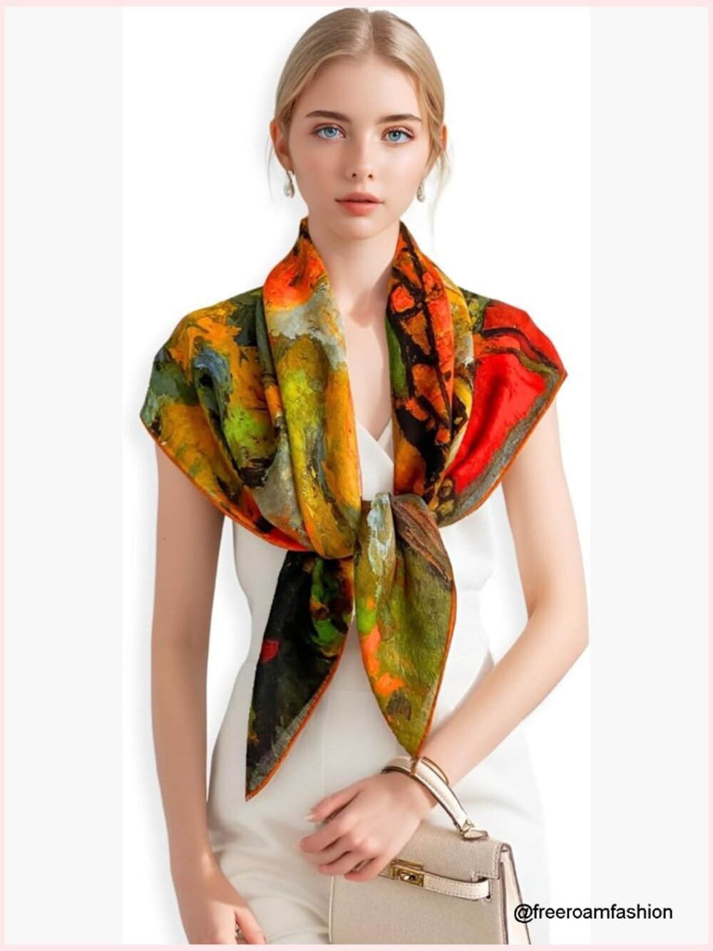 36" Cashmere Square Shawl Wrap Artistic Gift Lightweight Wrinkle-Free